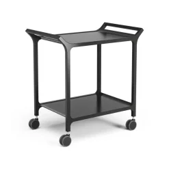 Teatime serving trolley, Ash black glazed