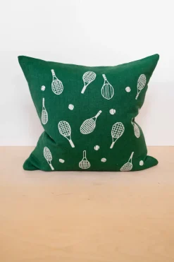 Tennis racket cushion cover 48x48 cm, Green