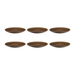 Terra coffee saucer Ø16.1 cm 6-pack, Earth Brown