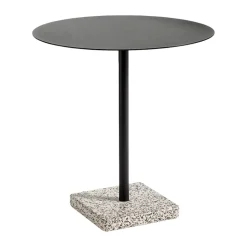 Terrazzo dining table Ø70 cm, Grey terrazzo-anthracite