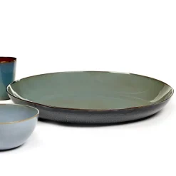 Terres de Rêves serving saucer 35.5 cm, smokey blue-dark blue