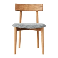 Tetra chair with padded seat, Concrete coloured fabric-natural oiled oak