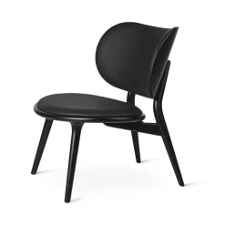 The Lounge Chair lounge chair, leather black, black stained beech stand