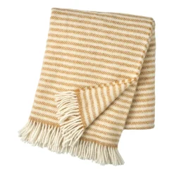 Tidal wool throw 130x180 cm, Mustard