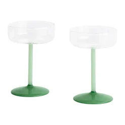 Tint coupe glasses 20 cl 2-pack, Clear-jade light green-jade dark green