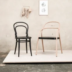 Ton no.14 chair, Black stainedB123-New veneer seat