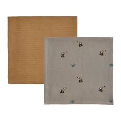Toucan baby blanket 2-pack, Clay-caramel