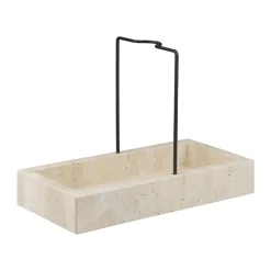 Travertine countertop organizer 12x23.5 cm, Linen