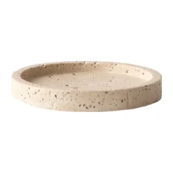 Travertine tray, Ø15 cm