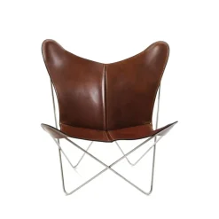 Trifolium bat armchair, Leather cognac