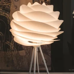 Tripod lamp stand table, white