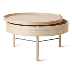 Turning table, natural oak-chrome