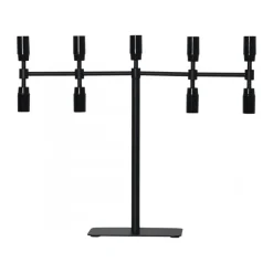 Twice candlestick 42 cm, Black