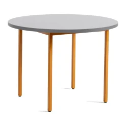 Two-Colour dining table Ø105 cm, Ochre-light grey