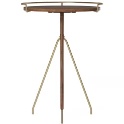 Umanoff side table wallnut-polished brass, 60 cm