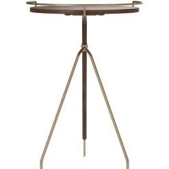 Umanoff side table wallnut-polished brass, 60 cm