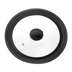 Una universal lid 24/26/28 cm, Glass-black silicone