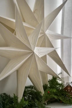 Veil advent star, White, Ø60 cm