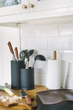 Vida knife block and utensil holder 23 cm, Black