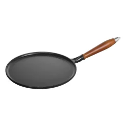 Vintage pancake pan with wooden handle Ø28 cm, Black