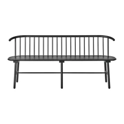 VIOR bench with backrest, Black lacquered oak