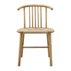 VIOR dining chair wicker seat, Lacquered oak-nature
