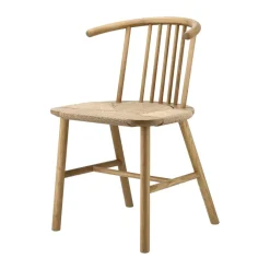 VIOR dining chair wicker seat, Lacquered oak-nature