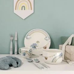 Walk like an Elephant children's tableware and cutlery set, 7 pieces