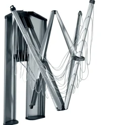 WallFix clothesline 24 m with protective box, Gray