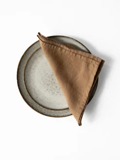 Washed linen napkin, Hazelnut