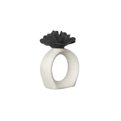 Water Lily napkin ring, white-black