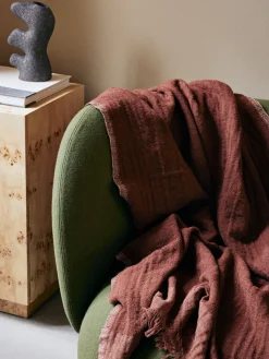 Weaver throw 120x170 cm, Red Brown