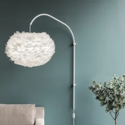 Willow wall hanger for lamp single, white