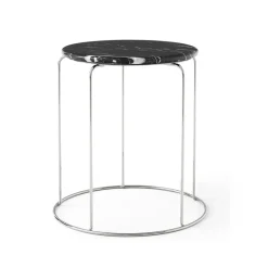 Wire Stool VP11 tabletop Ø38 cm, Marble Nero Marquina