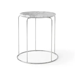 Wire Stool VP11 tabletop Ø38 cm, Marble Bianco Carrara