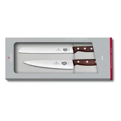 Wood knife set bread knife & knife, Stainless steel-maple