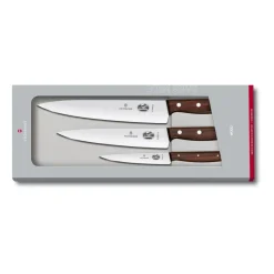 Wood Knive set 3 pieces, Stainless steel-maple