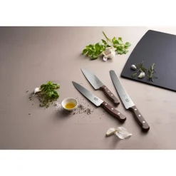 Wood santoku knife fluted blade 17 cm, Stainless steel-maple