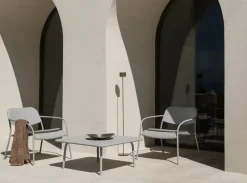 YUA lounge table 80x80 cm, Silk grey