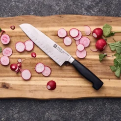 Zwilling Four Star Santoku knife 18 cm, Black-stainless steel
