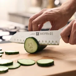 Zwilling Gourmet santoku knife 18 cm, Black-stainless steel
